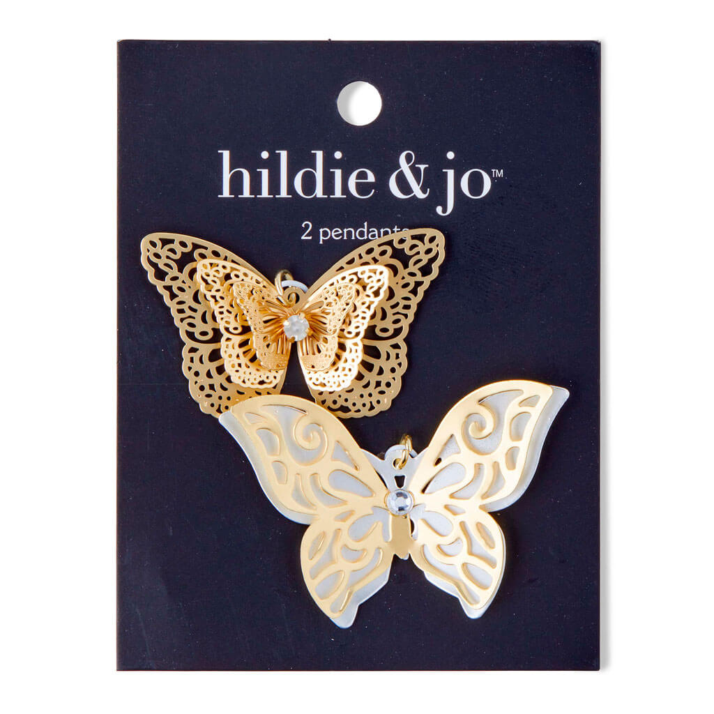 Gold Butterfly Pendants 2ct