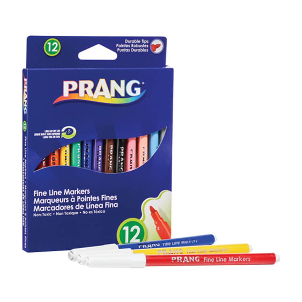 Prang Fine Line Marker Assorted Colors Set of 12