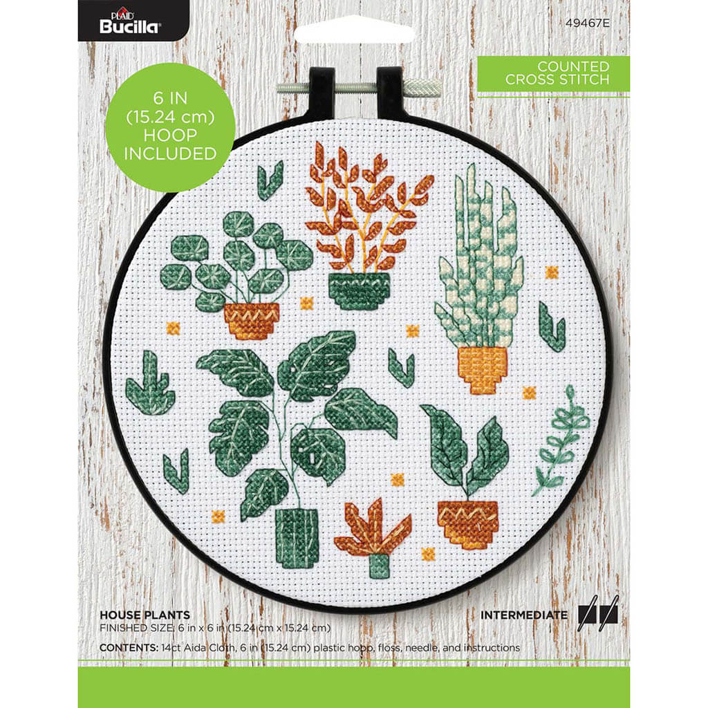 Counted Cross Stitch House Plant