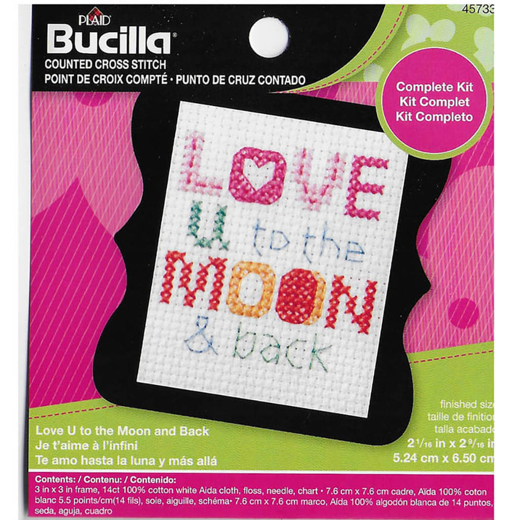 Counted Cross Stitch Mini Love You to the Moon &amp; Back