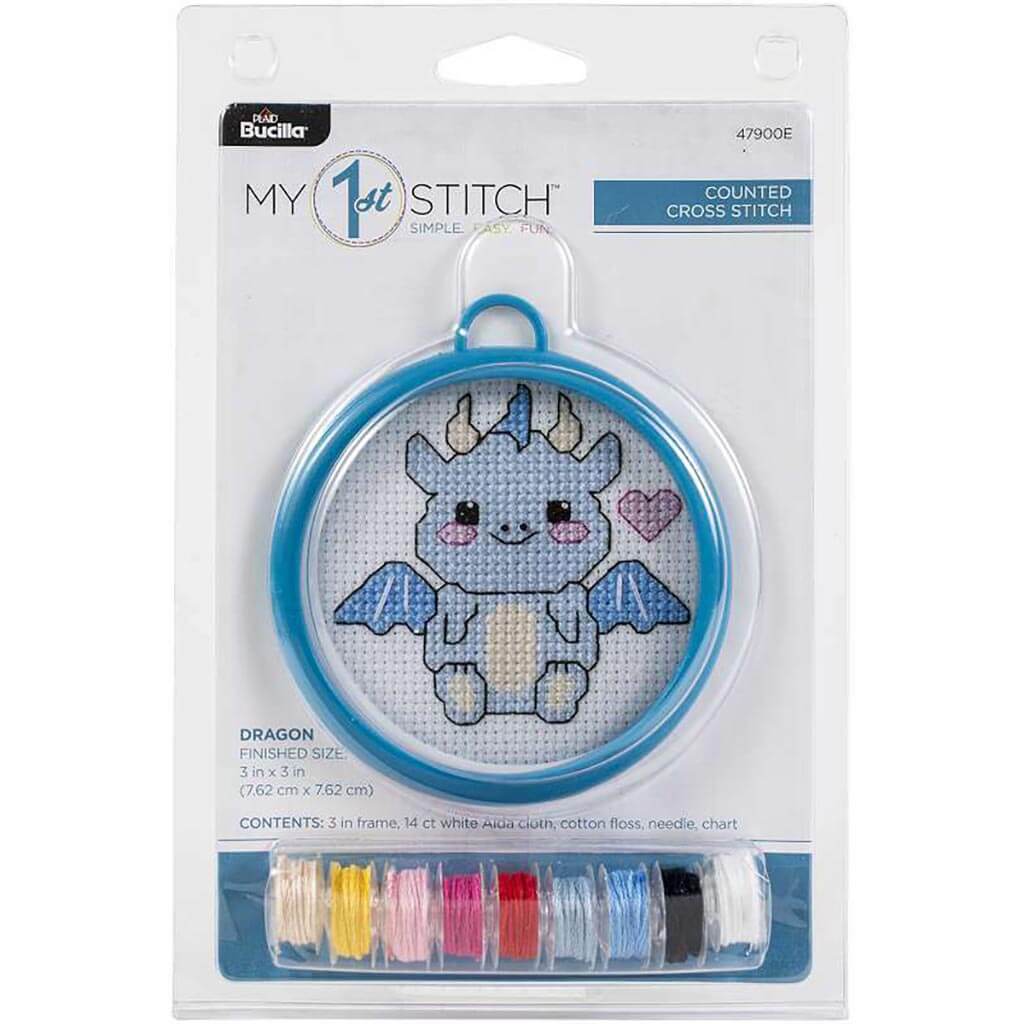 My 1st Stitch Mini Dragon Counted Cross Stitch Kit