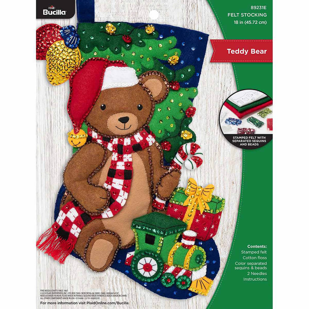 Teddy Bear Bucilla Christmas Stocking Kit