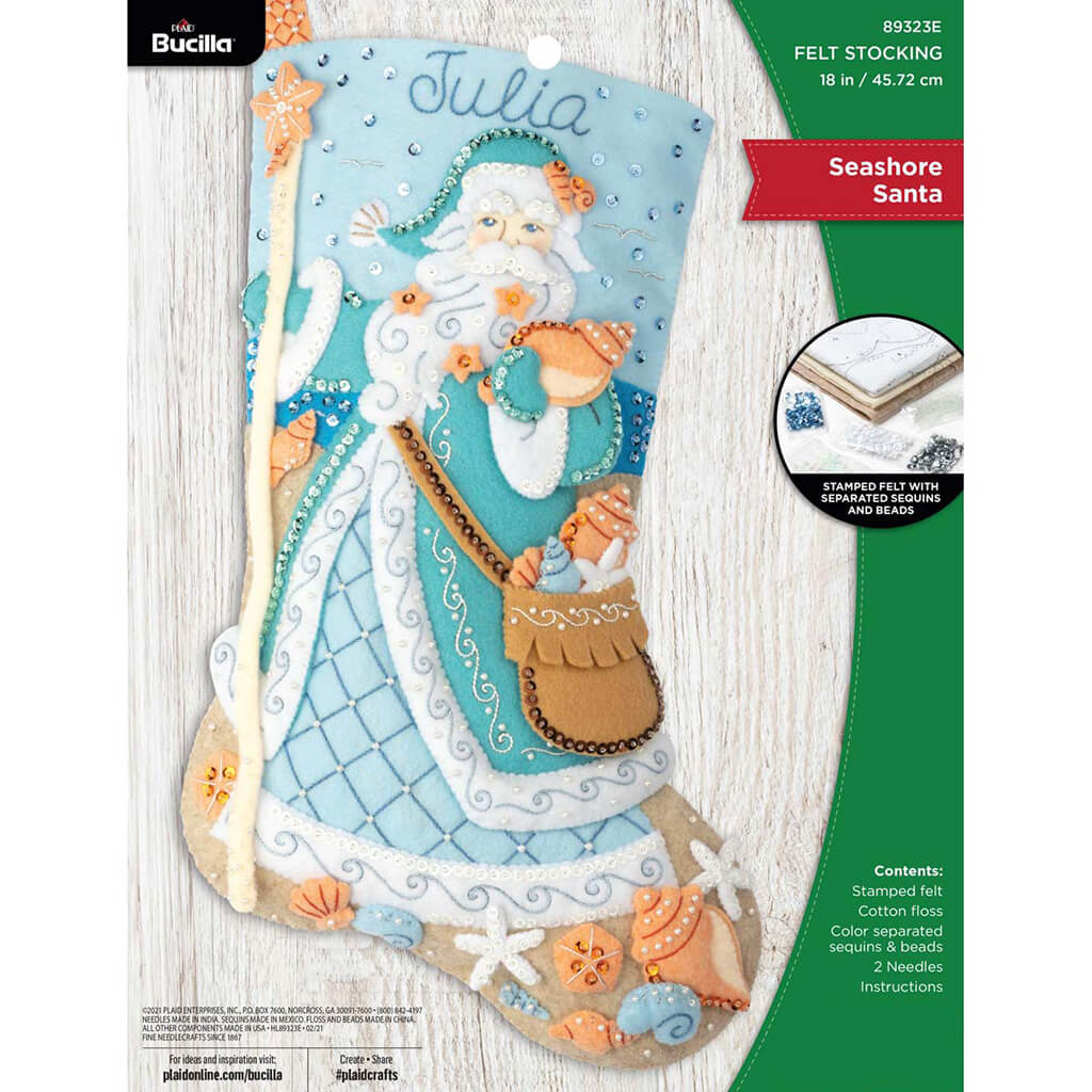 Seashore Santa Bucilla Stocking Kit