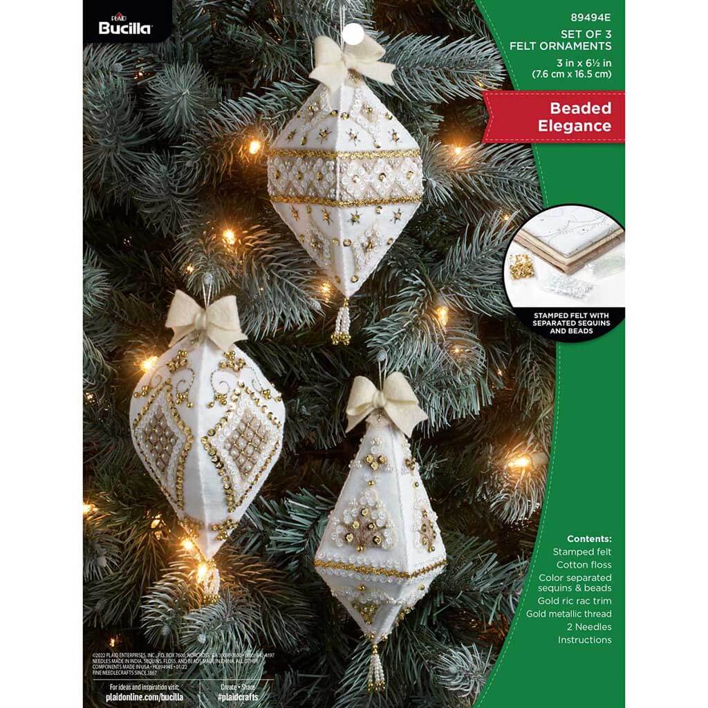 Beaded Elegance Bucilla 3D Ornament Kit