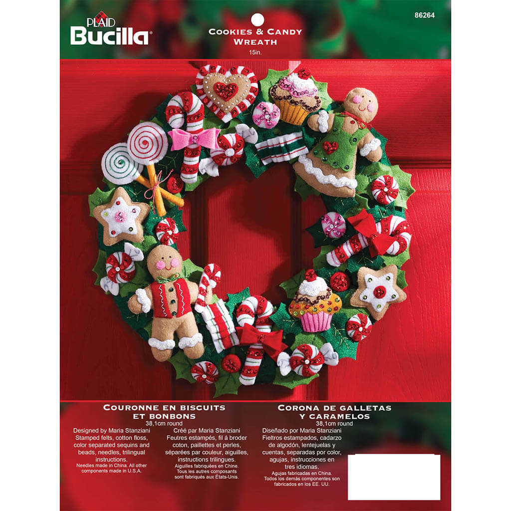 Cookies and Candy Bucilla Felt Applique Wreath Kit