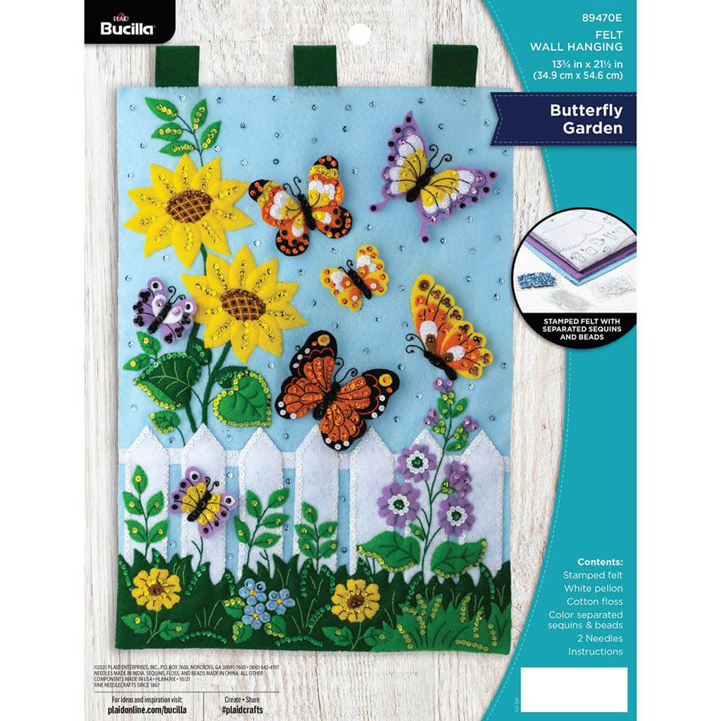 Butterfly Garden Wall Hanging Applique Kit