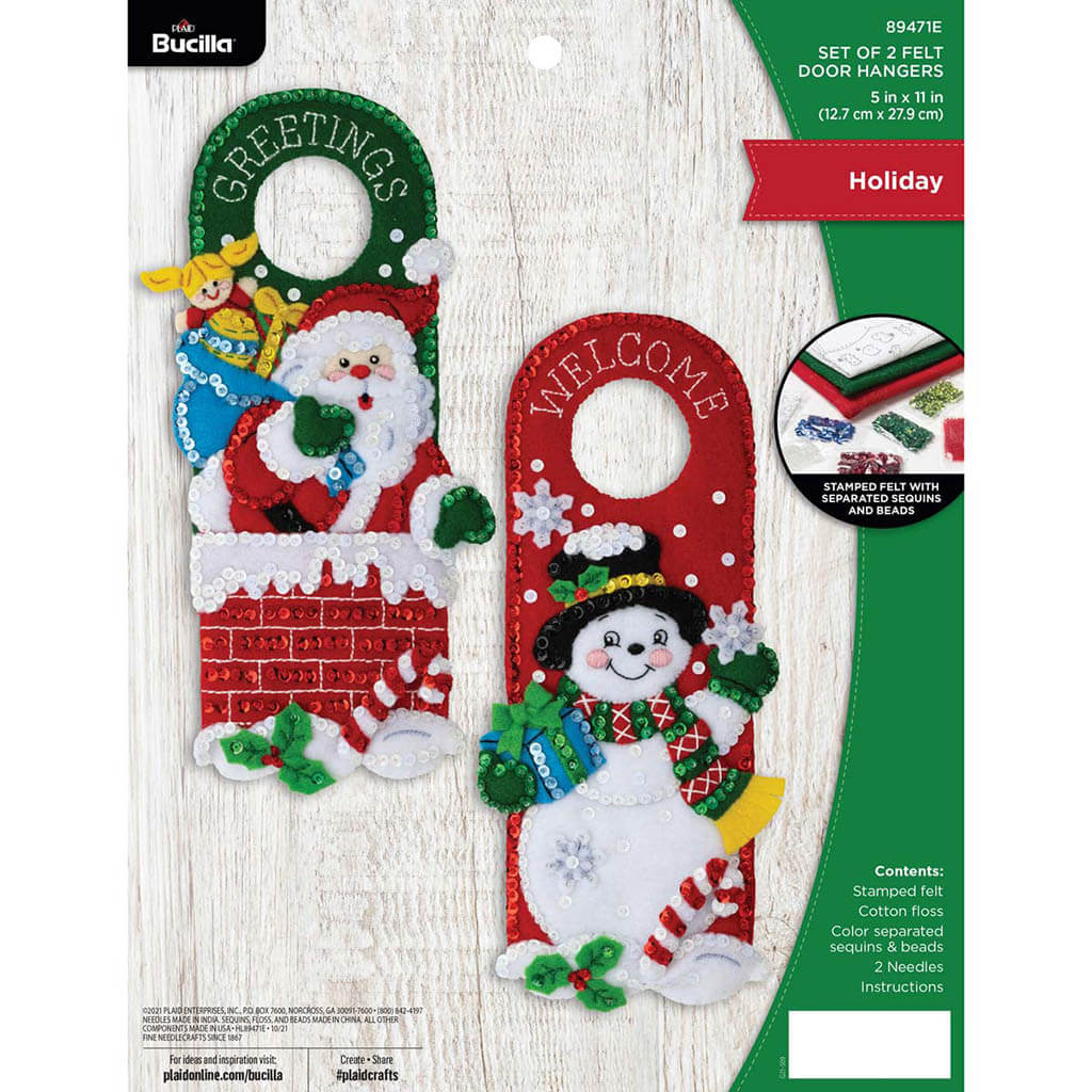 Holiday Bucilla Door Hangers Kit Set of 2