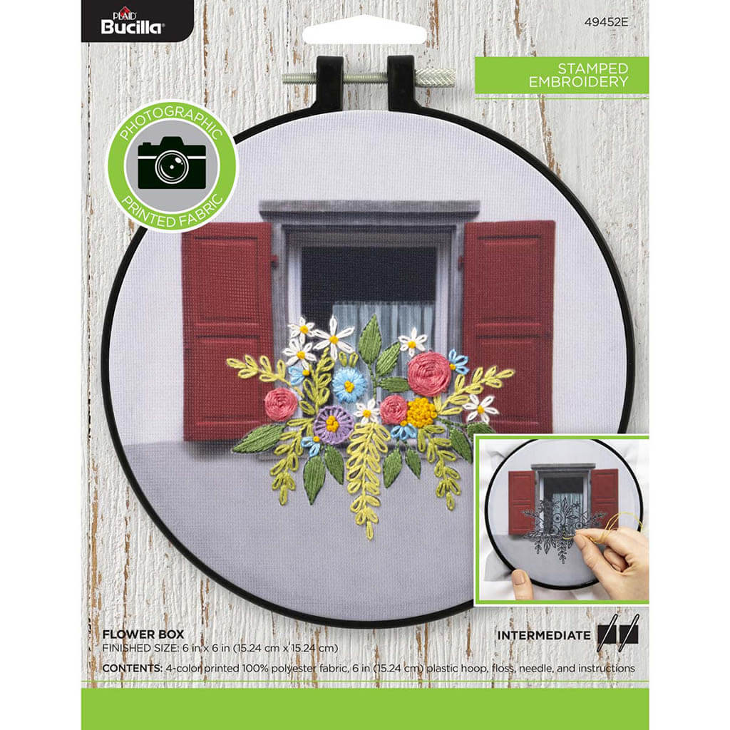 Stamped Embroidery Photo Printed Flower Box