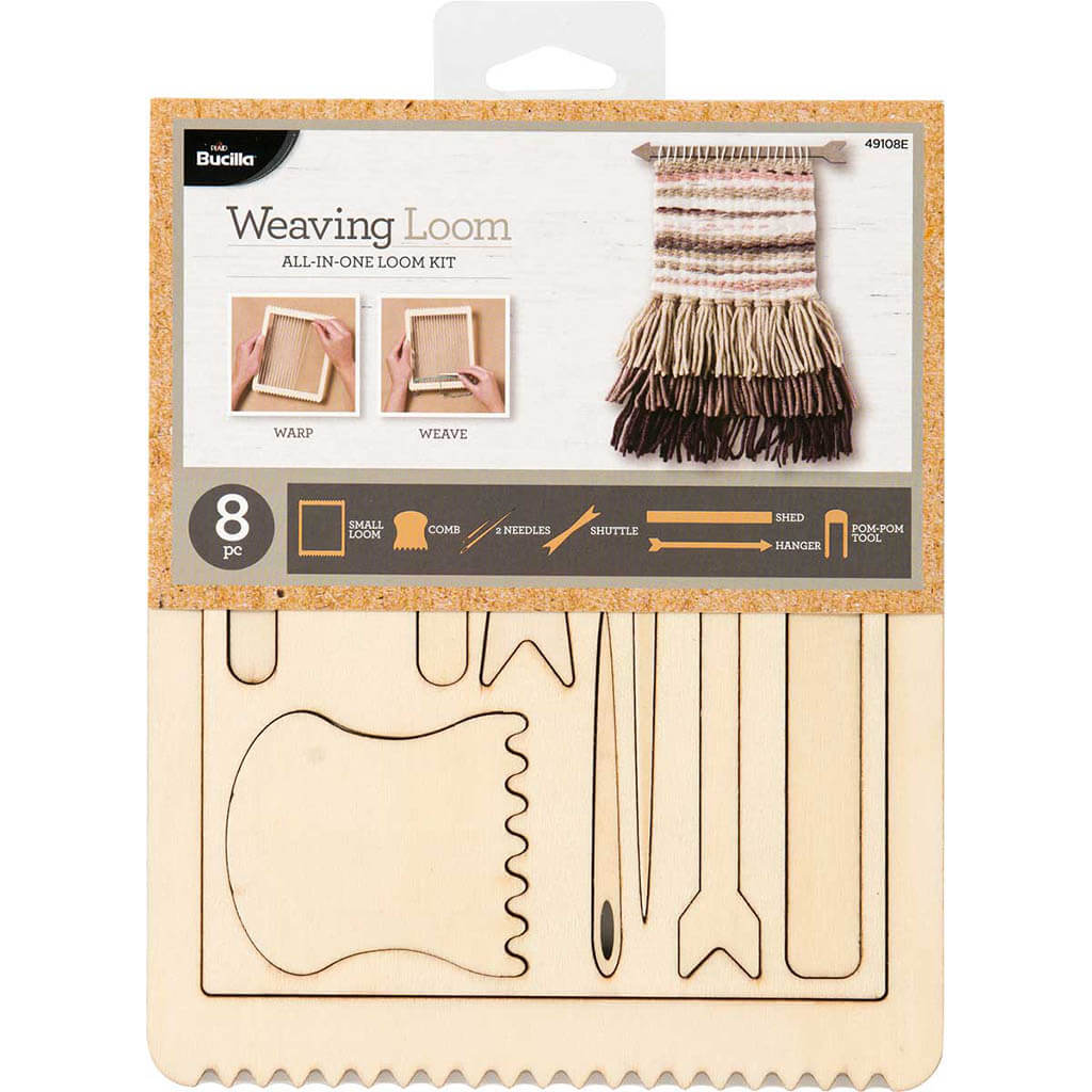 Weaving Loom All-In-One Kit Rectangle 8pc, 7in x 6in