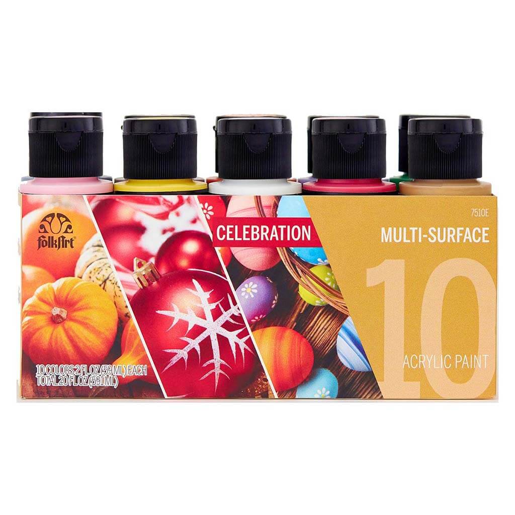 Folkart Multi-Surface Paint Set of 10 Celebrations