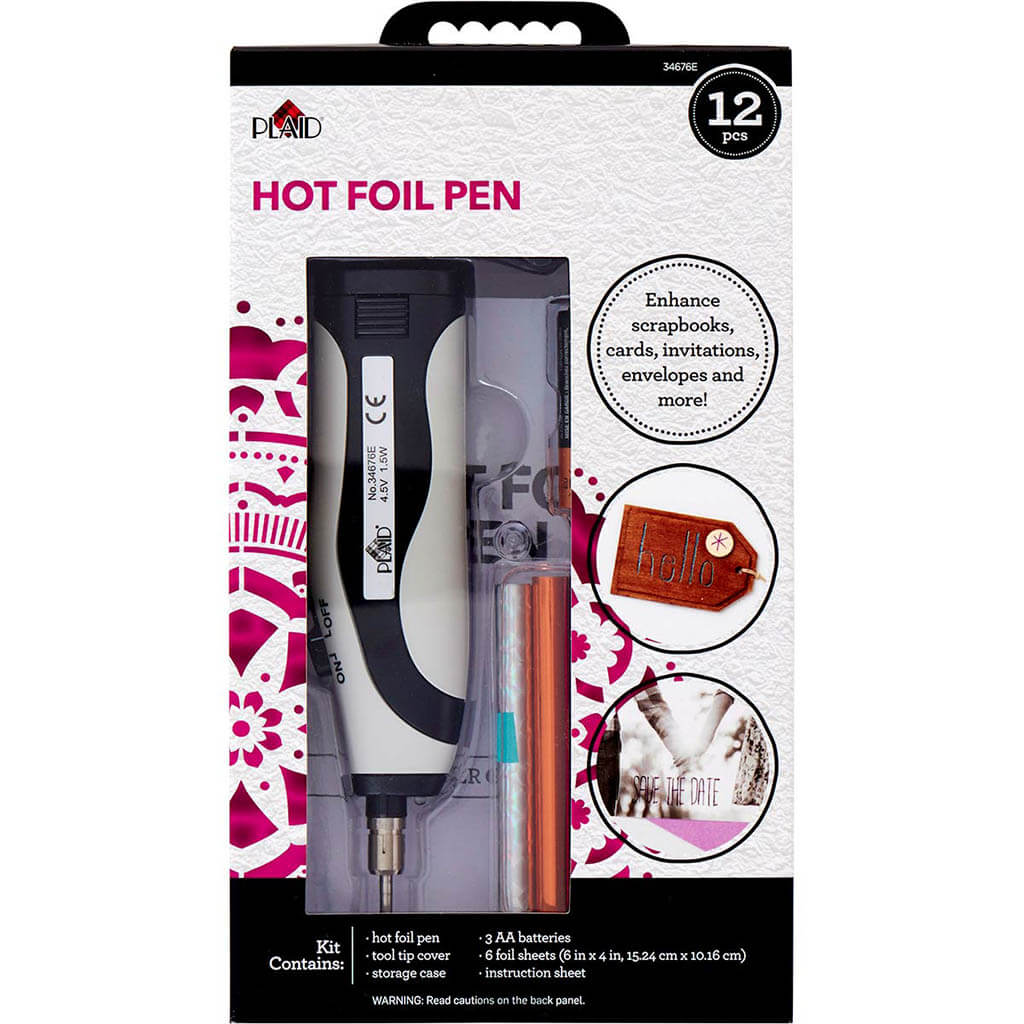 Plaid Hot Foil Pen Battery Operated, 12pc