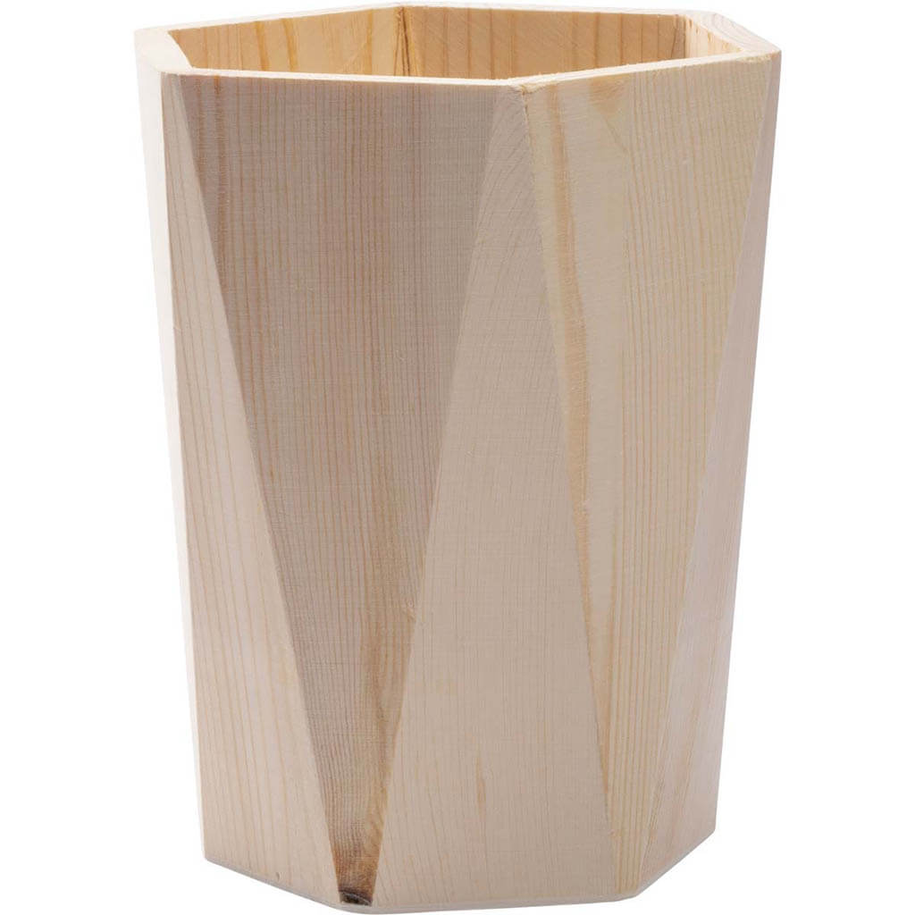 Wood Vase, 6.20in x 5in x 4.33in