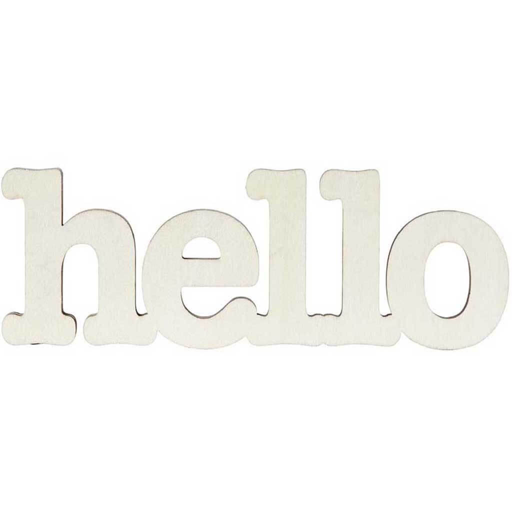 Laser Cut Word Hello, 7in