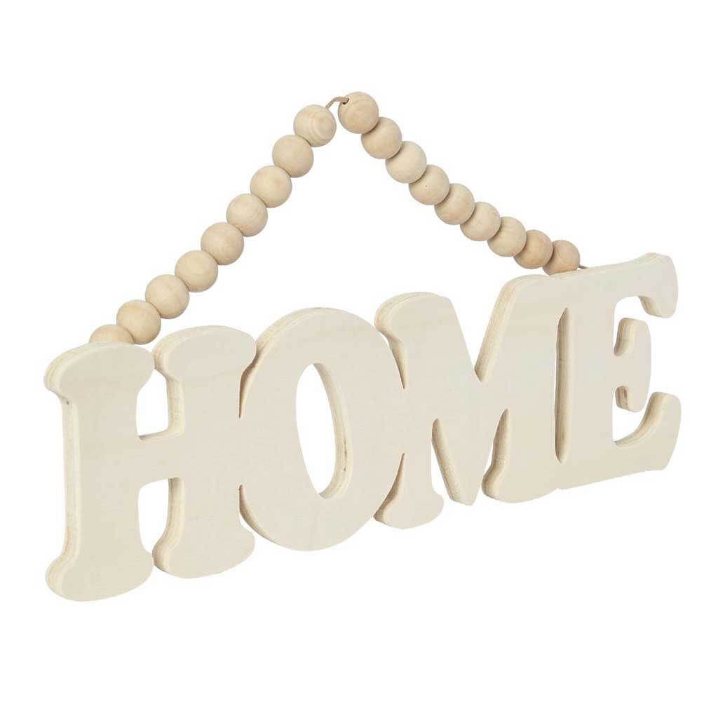 Wood Surfaces Home Sign with Beaded Handle