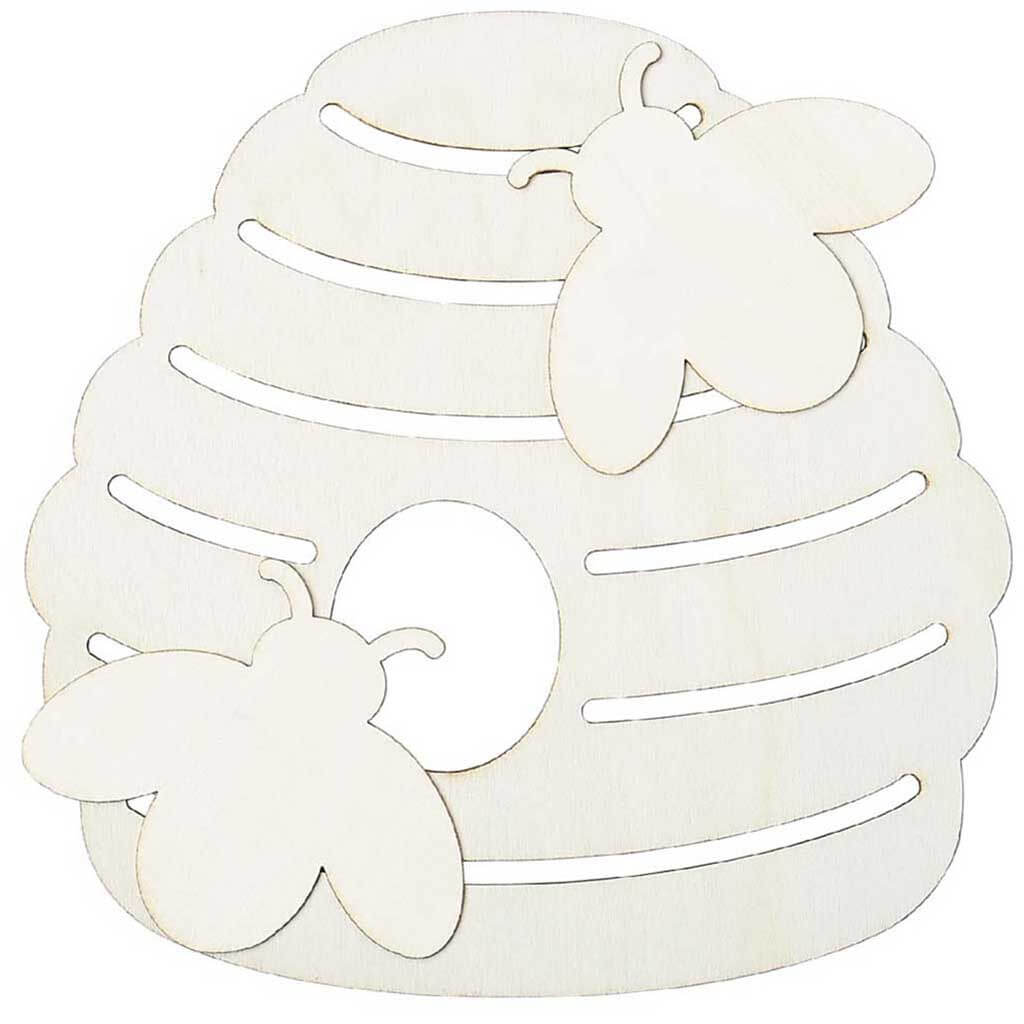 Layered Wood Shape Beehive, 7in