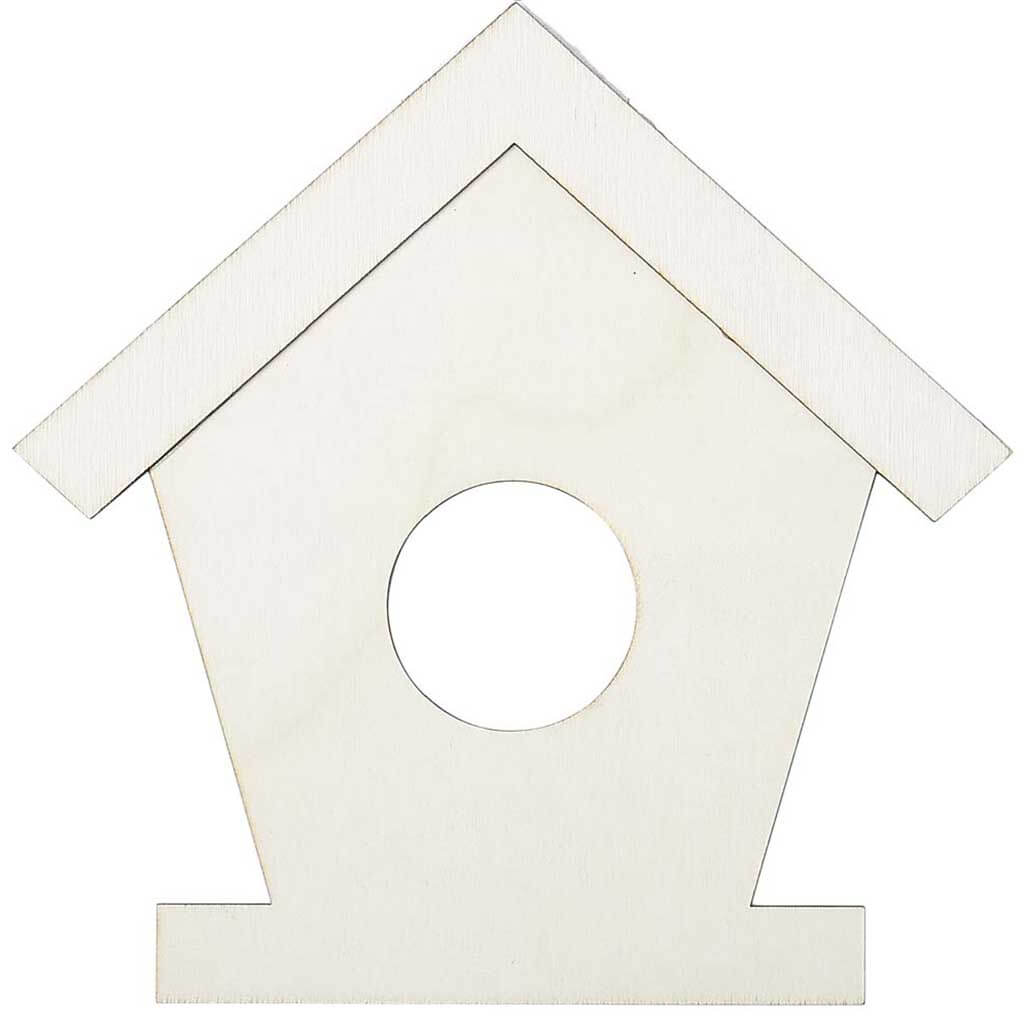 Layered Wood Shape Birdhouse, 7in