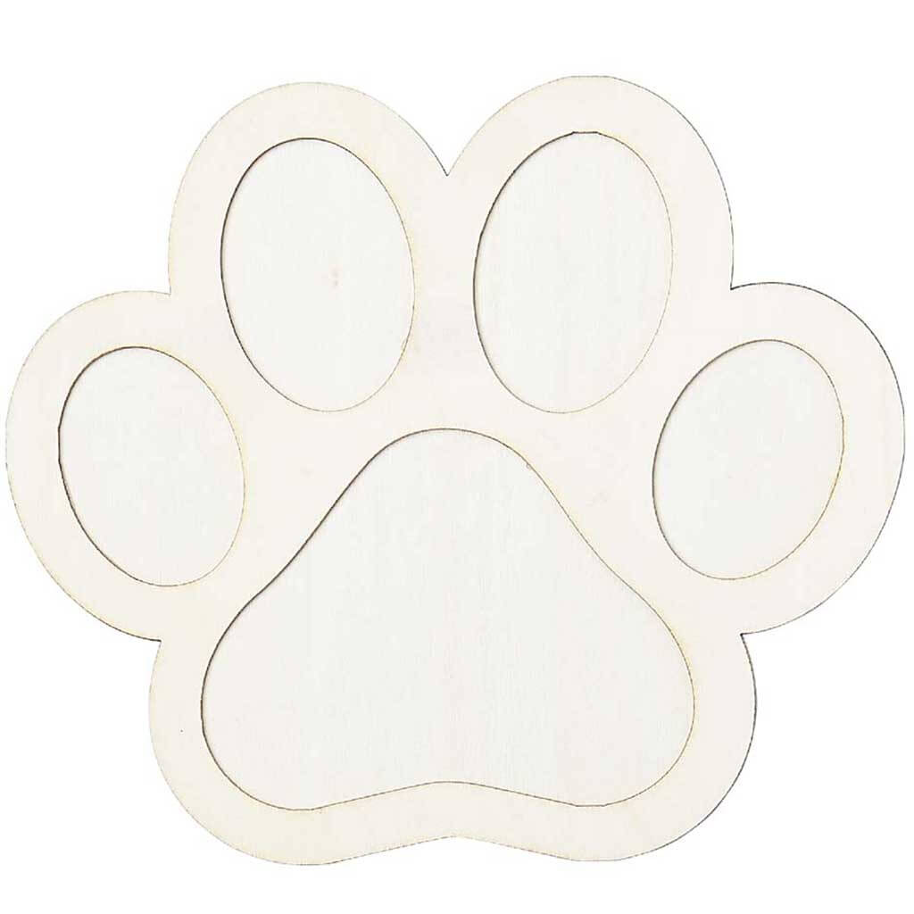 Layered Wood Shape Paw, 7in