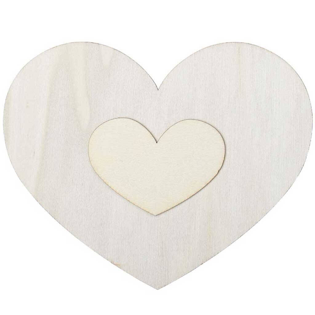 Layered Wood Shape Heart, 7in