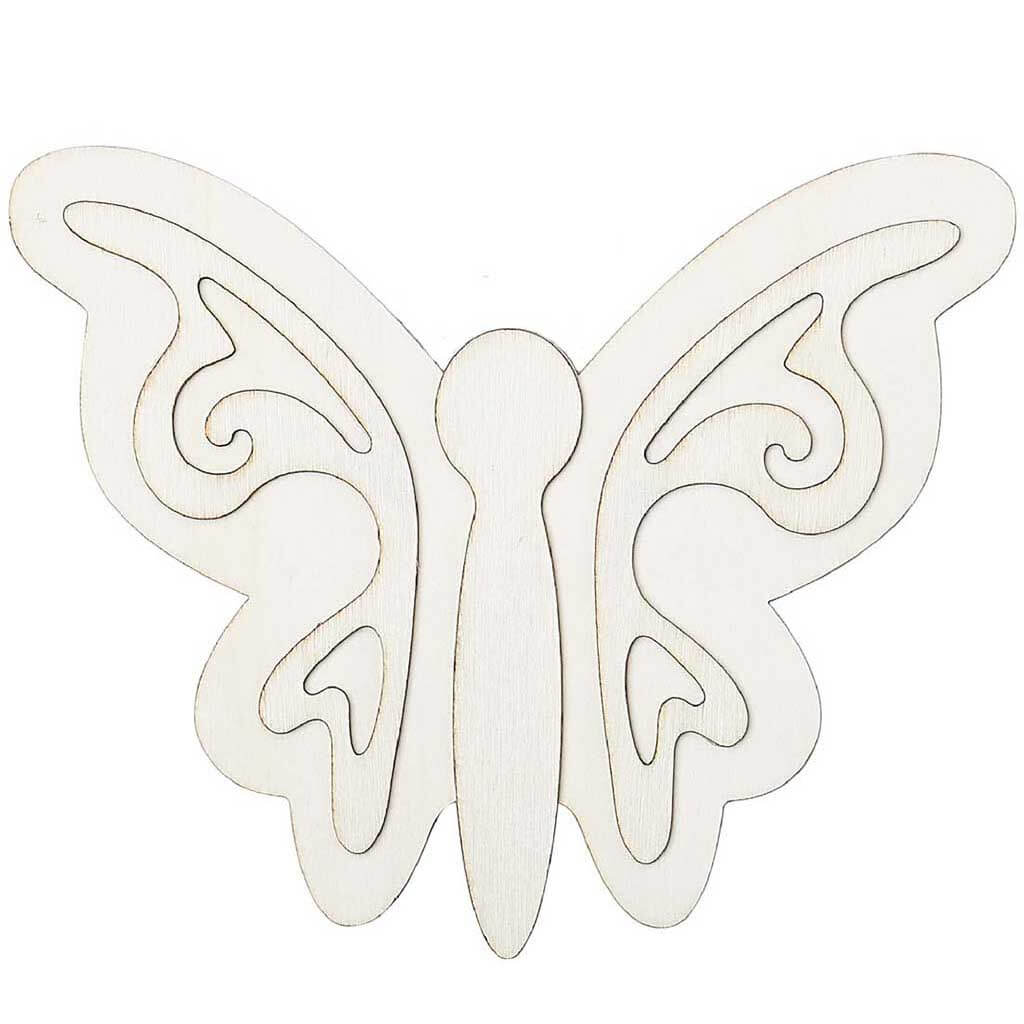 Layered Wood Shape Butterfly, 7in