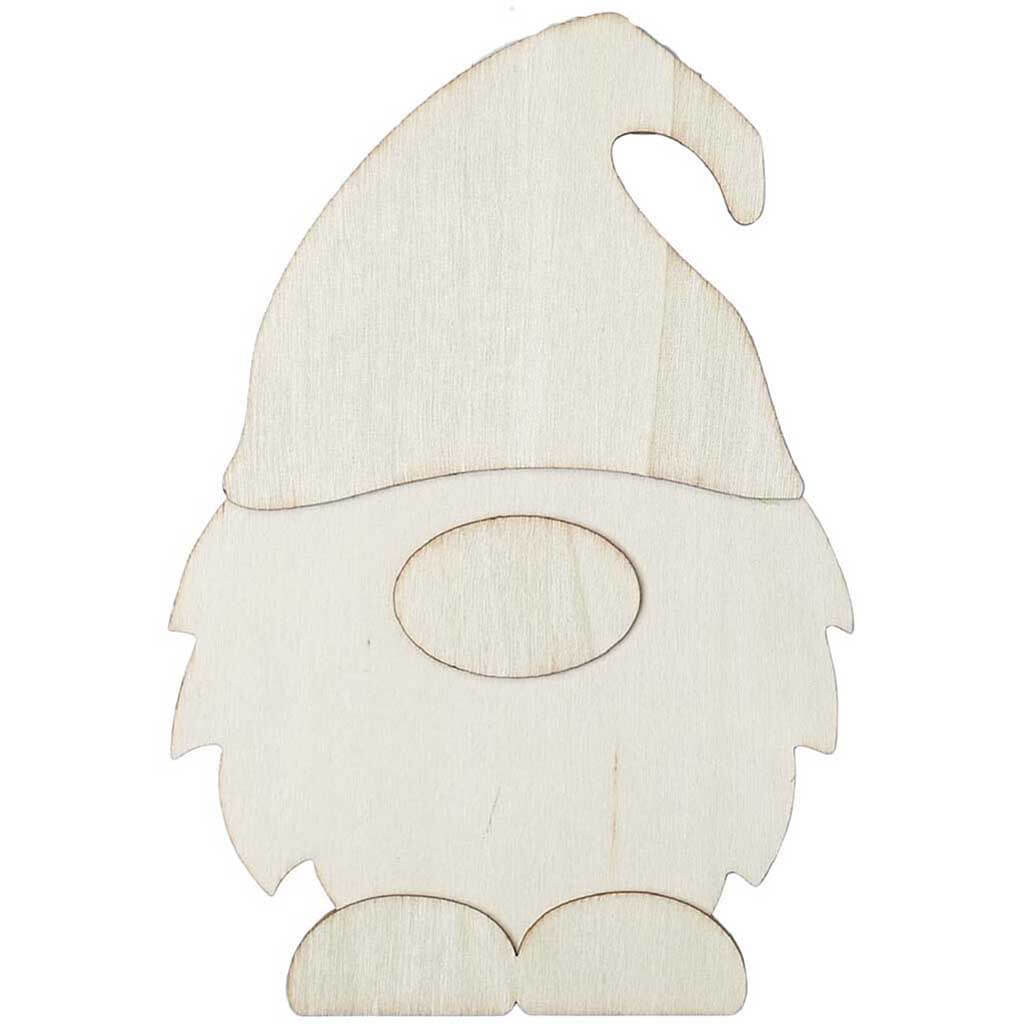 Layered Wood Shape Gnome, 7in