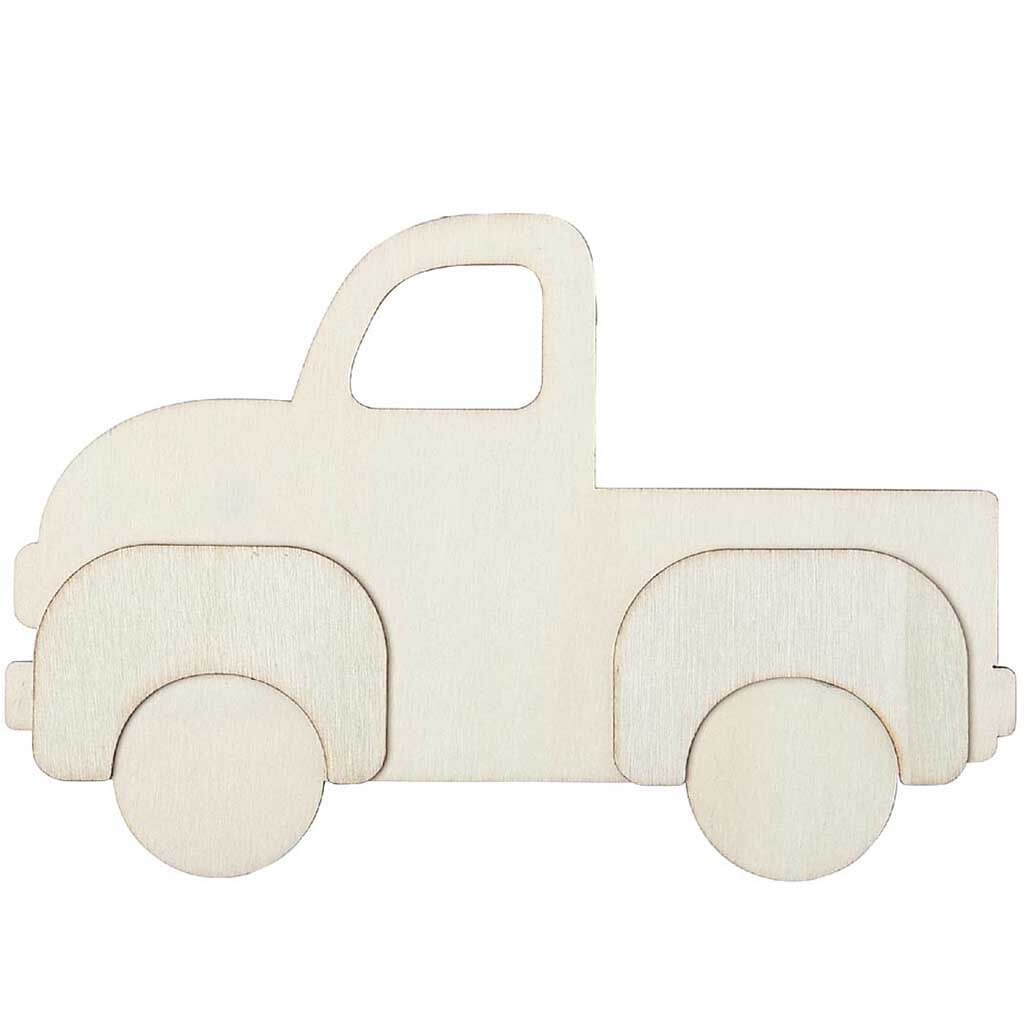 Layered Wood Shape Truck, 7in