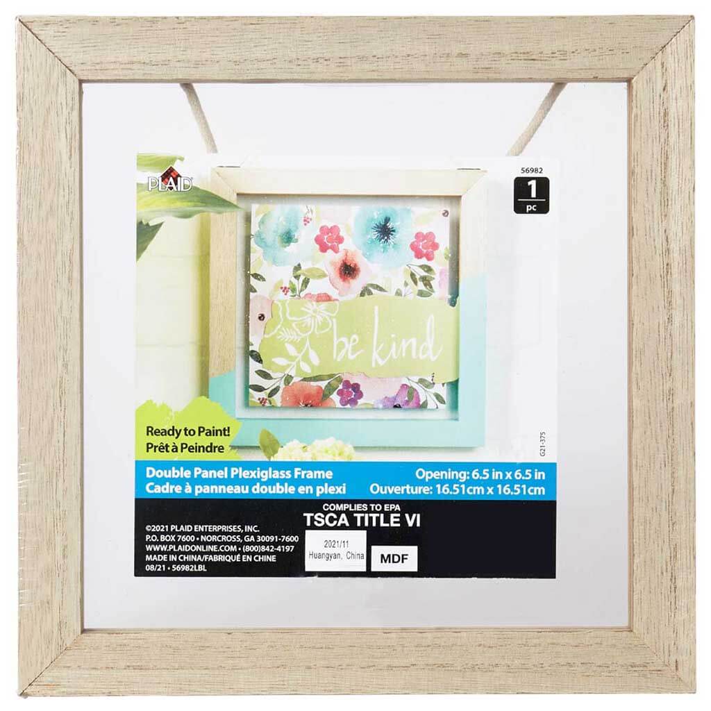 Double Panel Plexiglass Frames Square, 8in x 8in