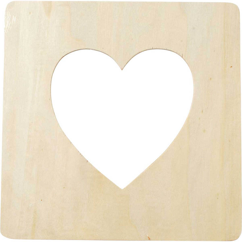 Plaid Wood Surfaces Heart Frame