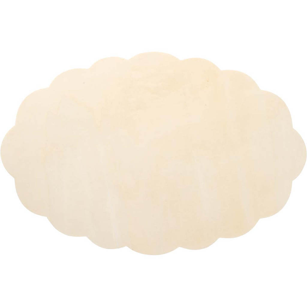 Wood Surface Plaque Oval Scallop Extra Large