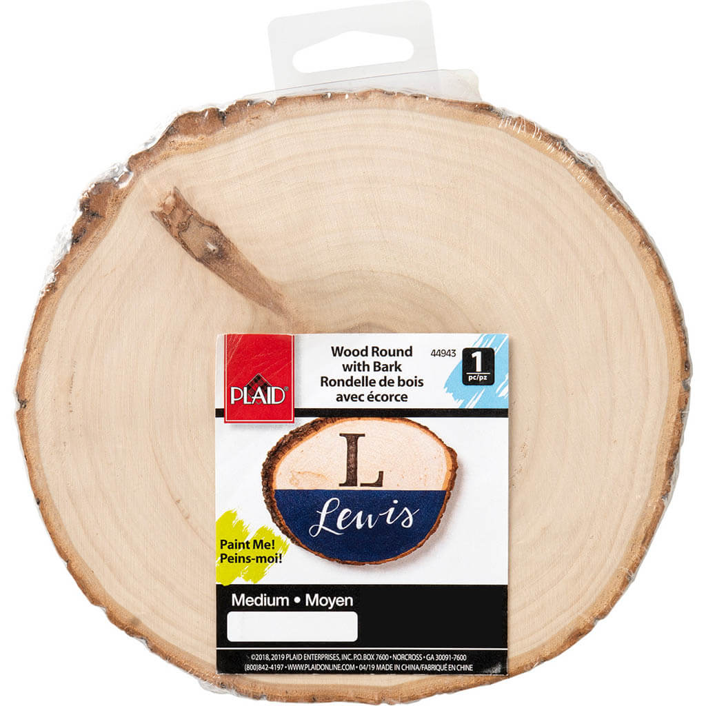 Wood Surfaces Wood Round with Bark, 7in