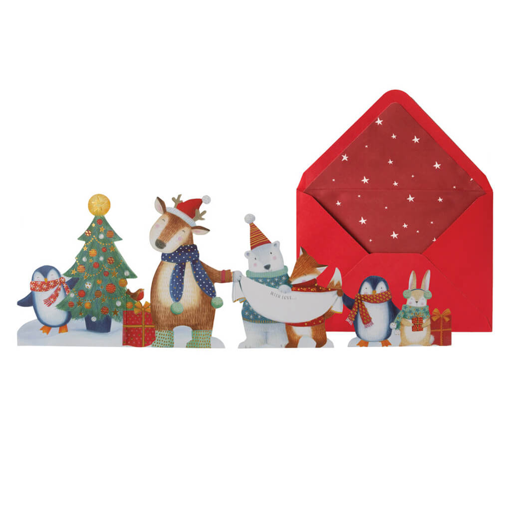 Christmas Card Fold Out Animals