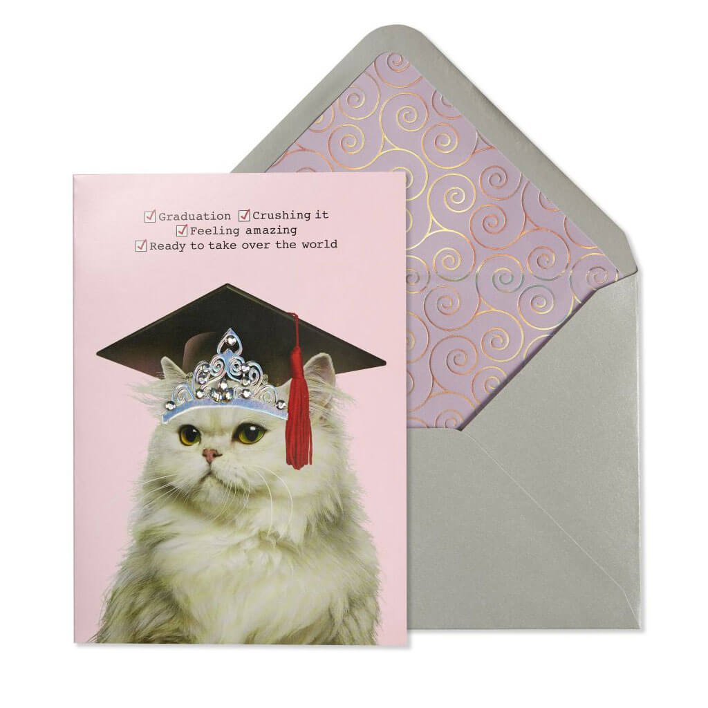 Graduation Card Photo Femme Cat Grad