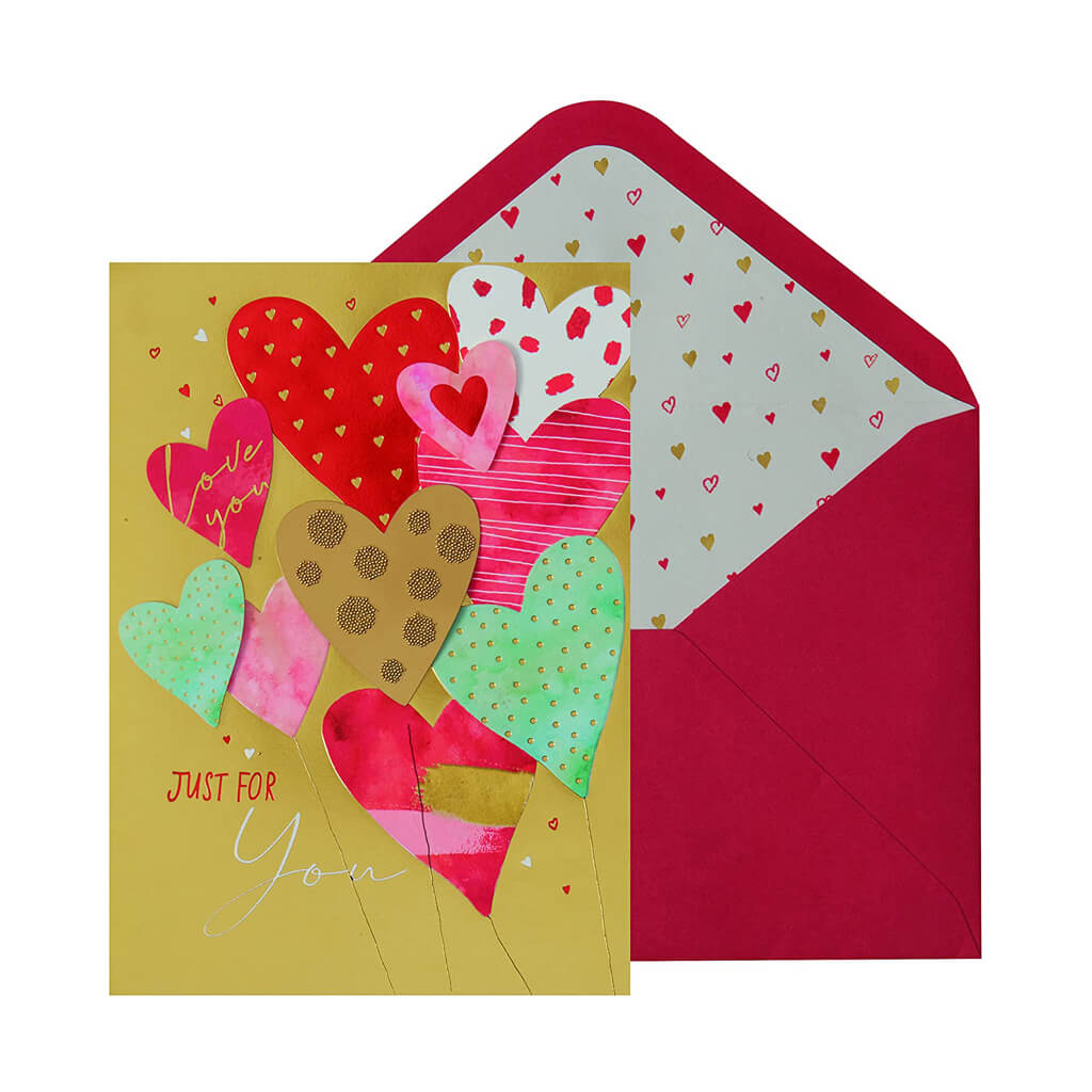 Valentine&#39;s Day Card Patterned Hearts