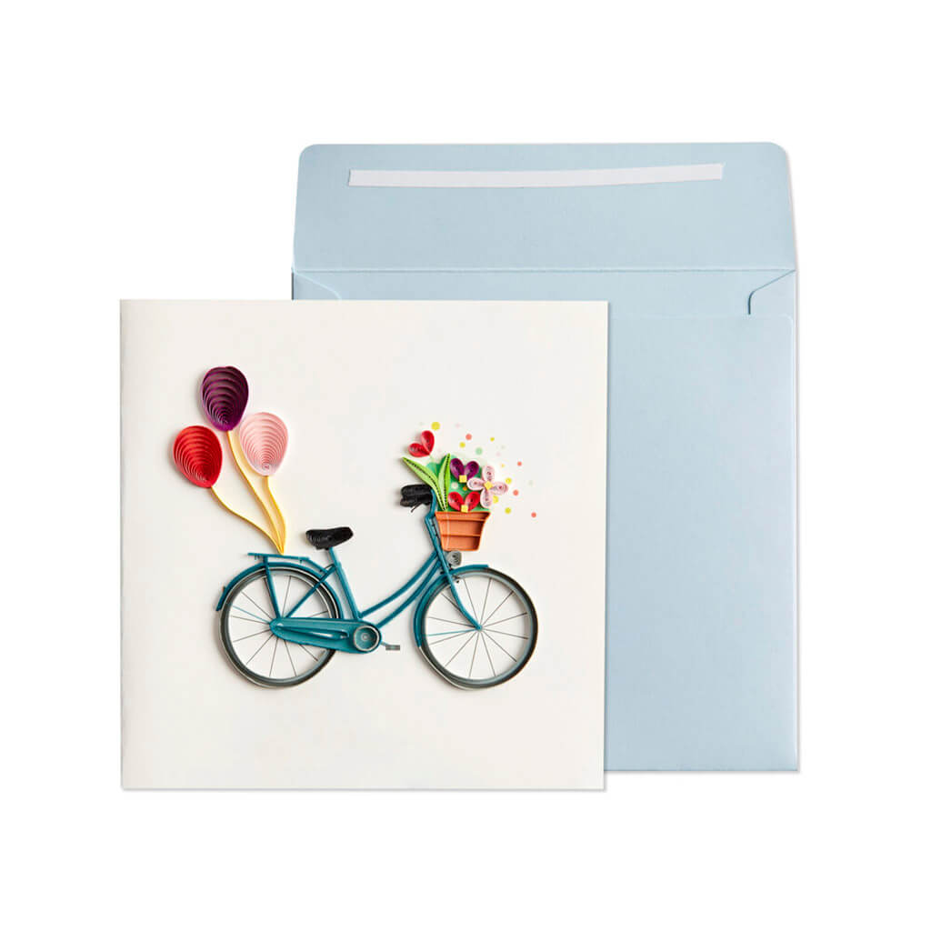 Birthday Card Bike With Flowers