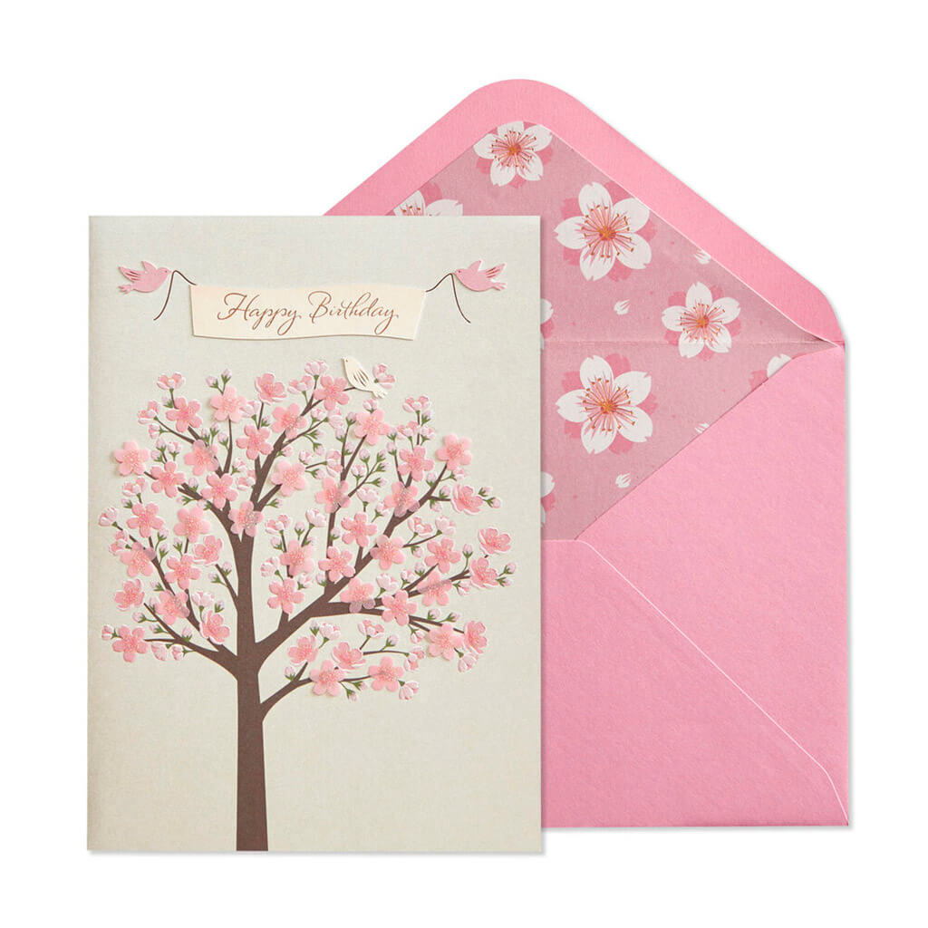 Birthday Card Cherry Blossom Tree