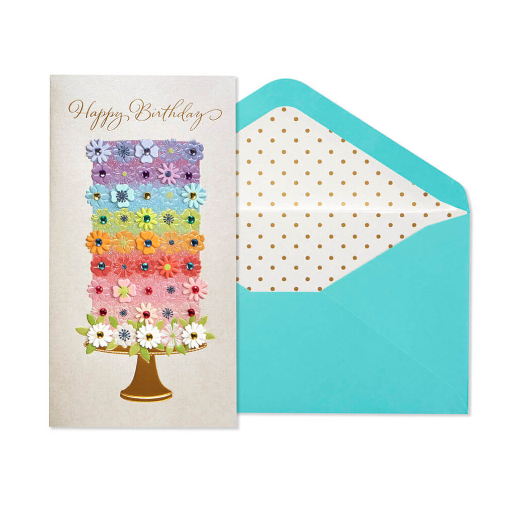 Birthday Card Tiered Flower Cake