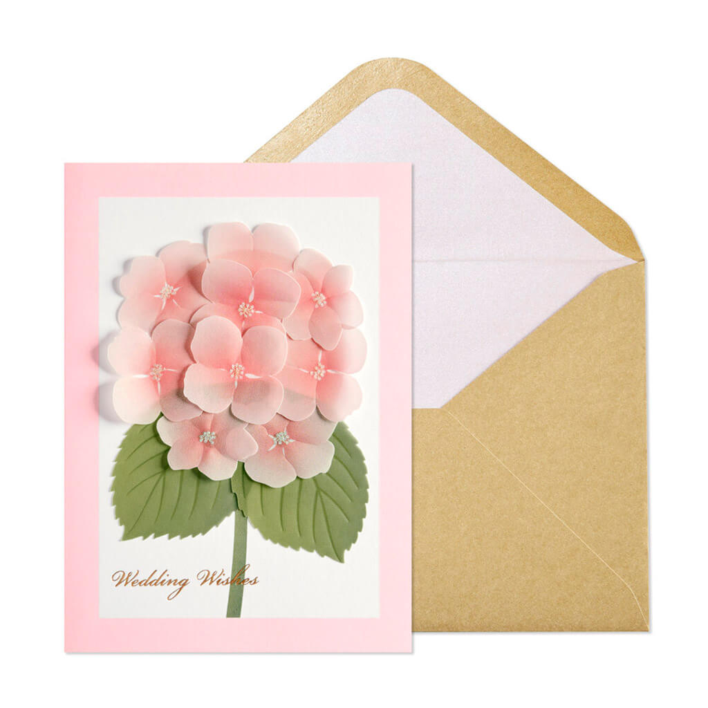 Wedding Card Vellum Hydrangea