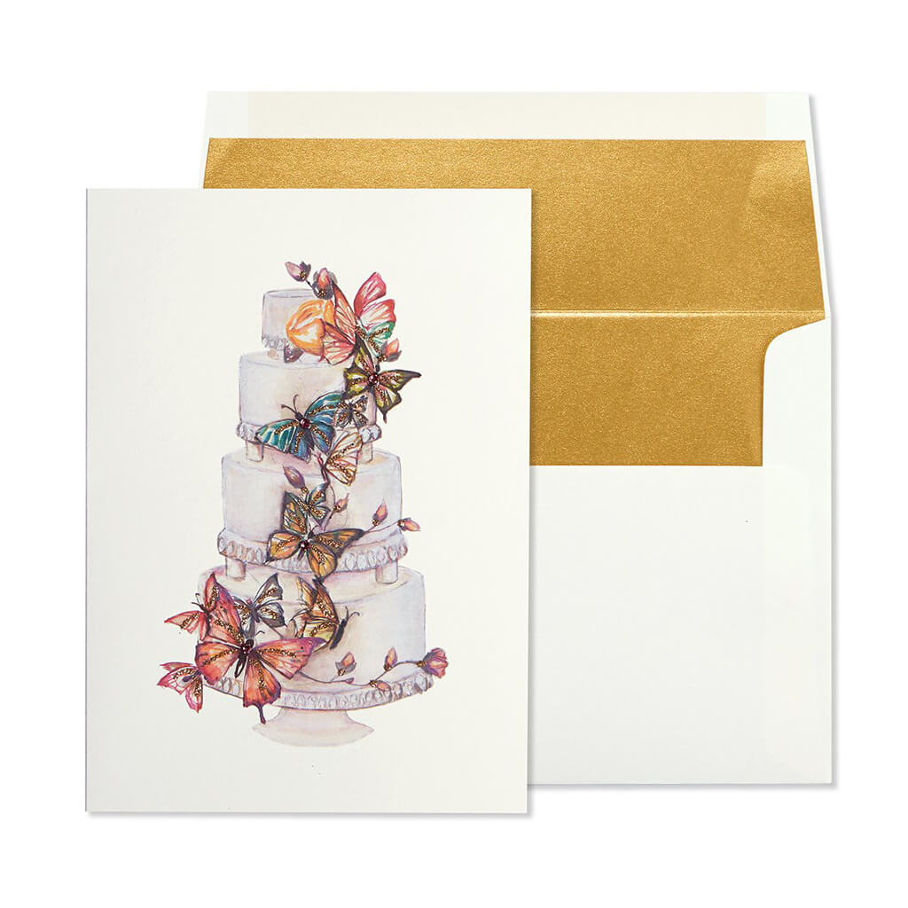 Wedding Card Butterfly Cake