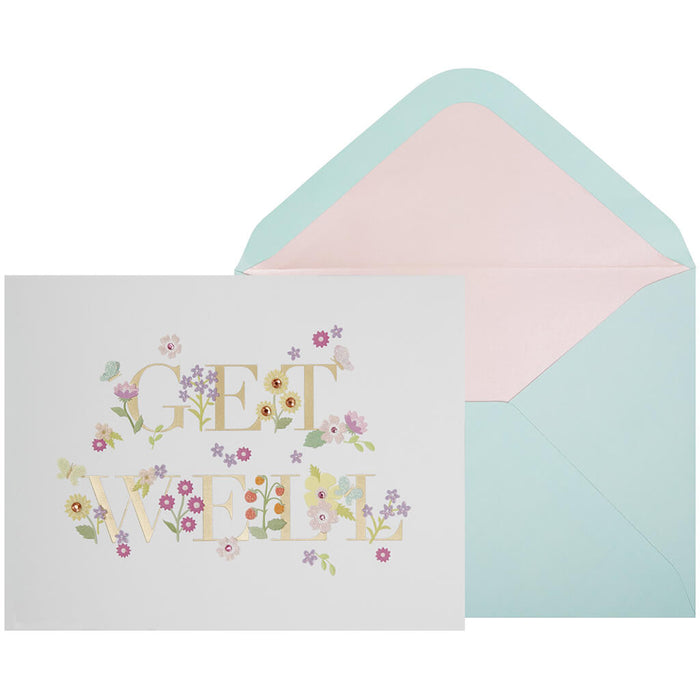 Get Well Card Lettering With Flowers