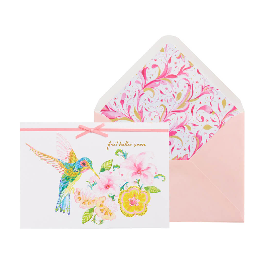Get Well Card Hummingbird And Lily