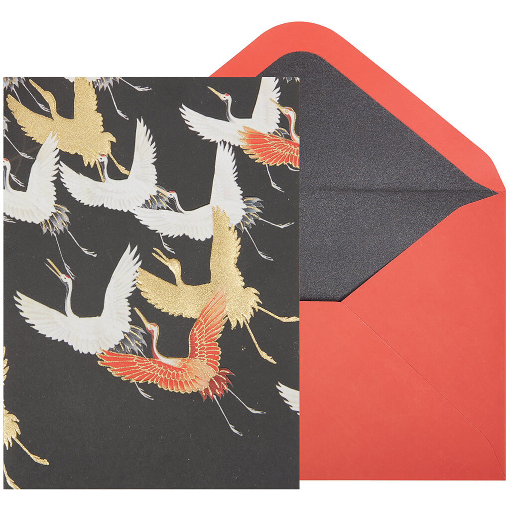 Blank Card Flock Of Cranes