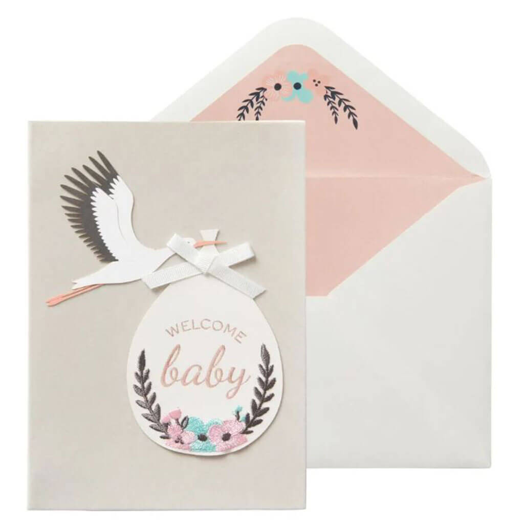 Baby Card Stork And Bundle