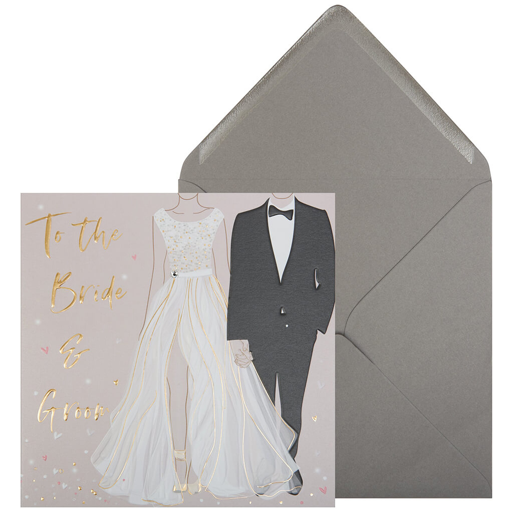 Wedding Card Bride &amp; Groom Outfits
