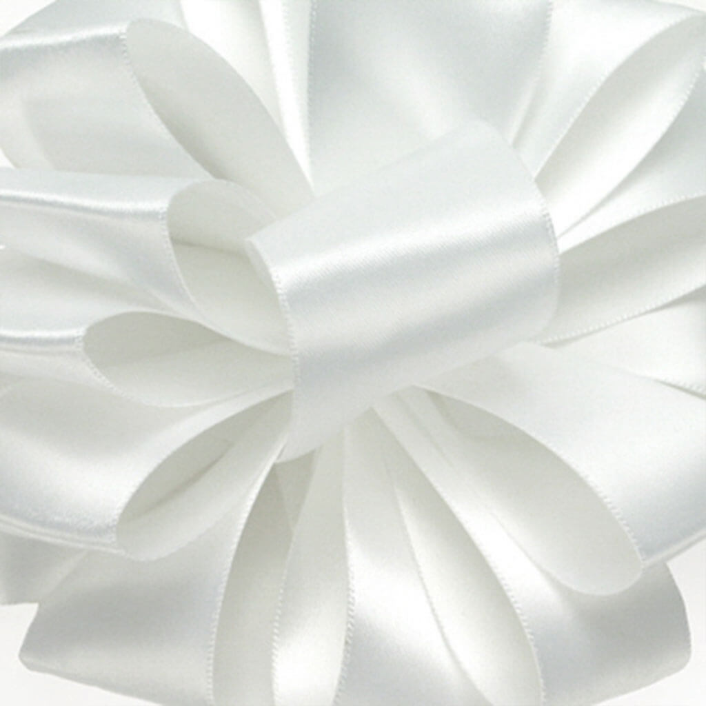 Double Face Satin White #100 , 4 in , Sold Per Yard