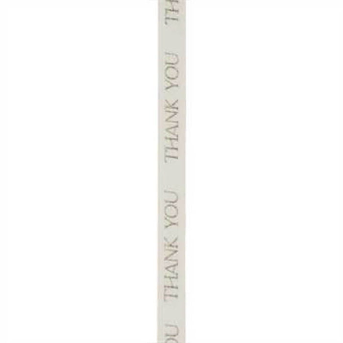 Salutation, Thank You Print White/Silver #1H, 3/8 in