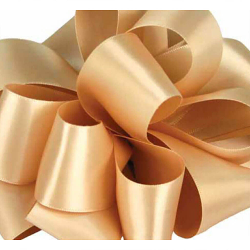 Double Face Satin Oatmeal #3, 5/8in