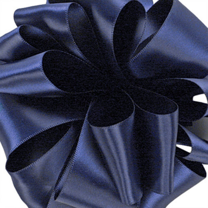 Double Face Satin Navy #9, 1.5in