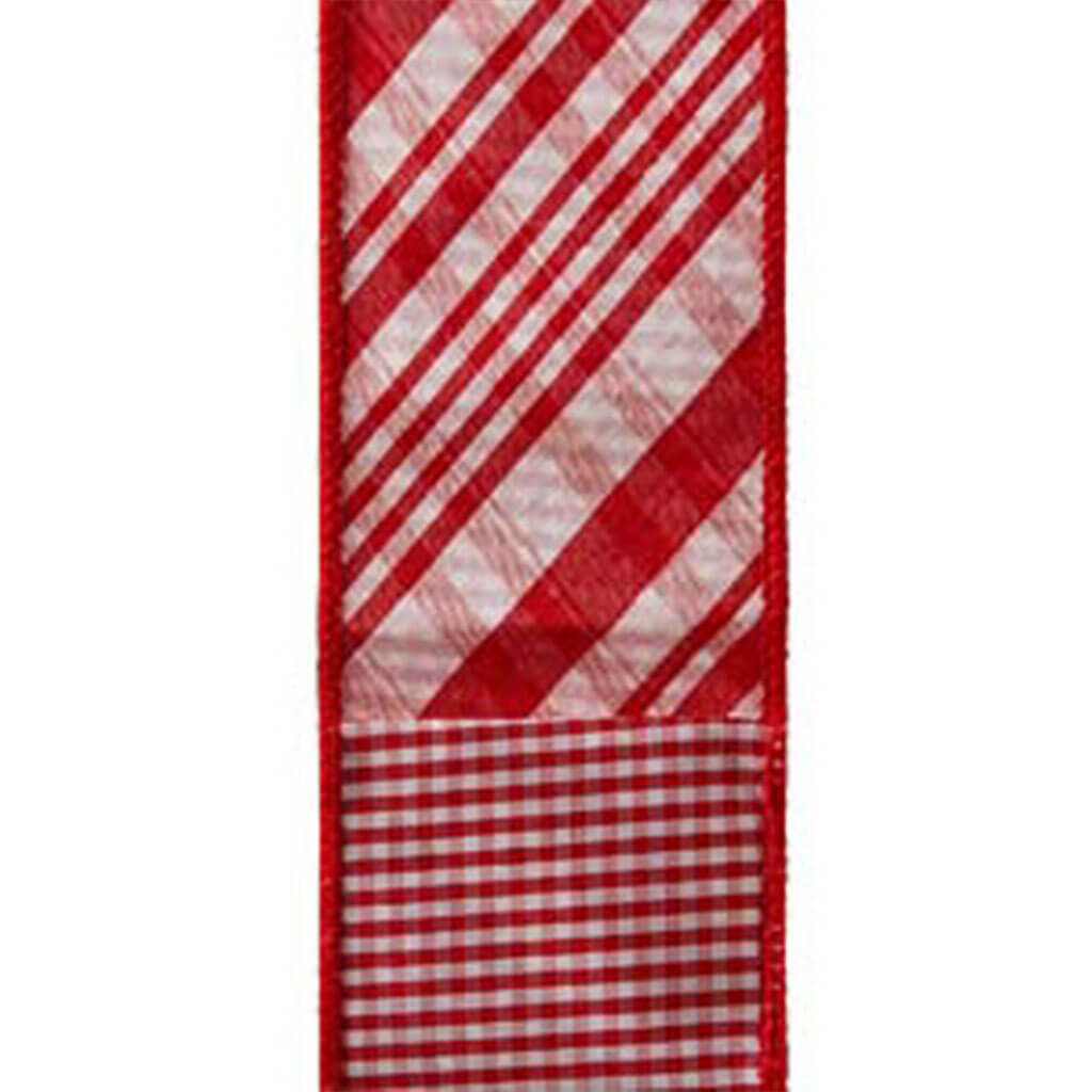 Boylan, Wired Edge Red/White #40, 2.5in, Sold Per Yard