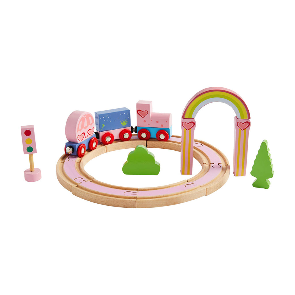 Wood Rainbow Train Set