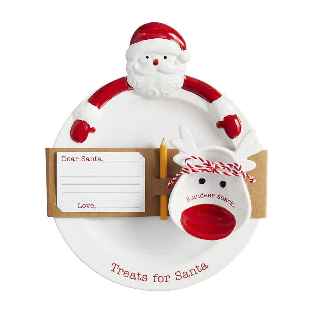 Santa Cookie Plate and Bowl