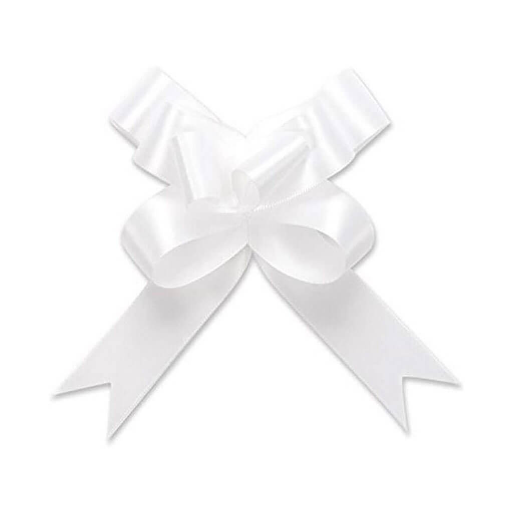 Butterfly Bows Single Faced Satin 4in x 8Loops 7/8in Ribbon White